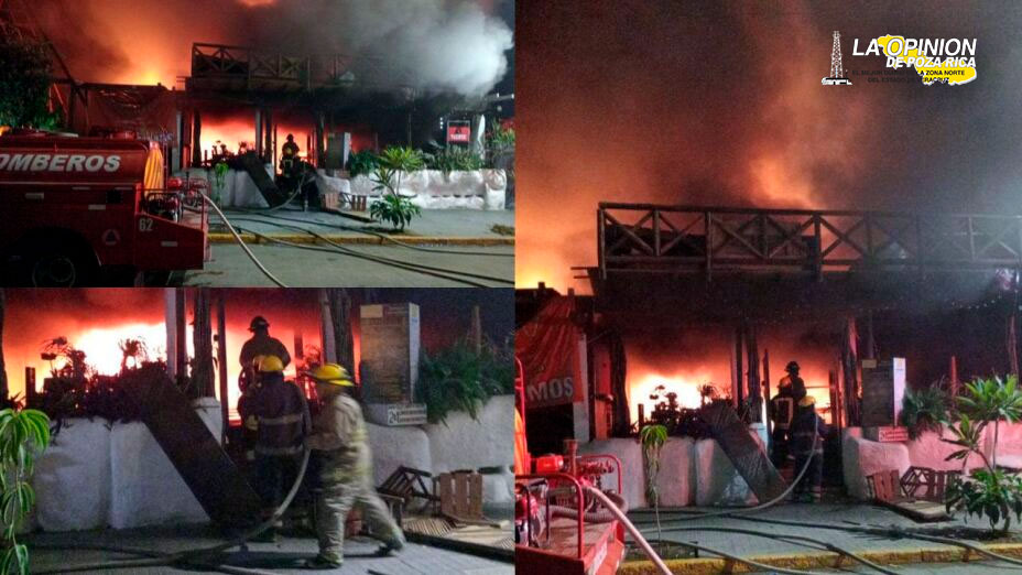 Se incendian tres restaurantes en playa Papagayo de Acapulco