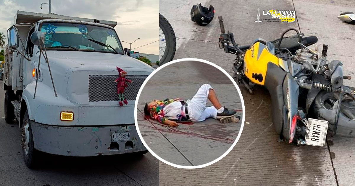 Un motociclista falleció está mañana tras ser impactado por un camión de volteo