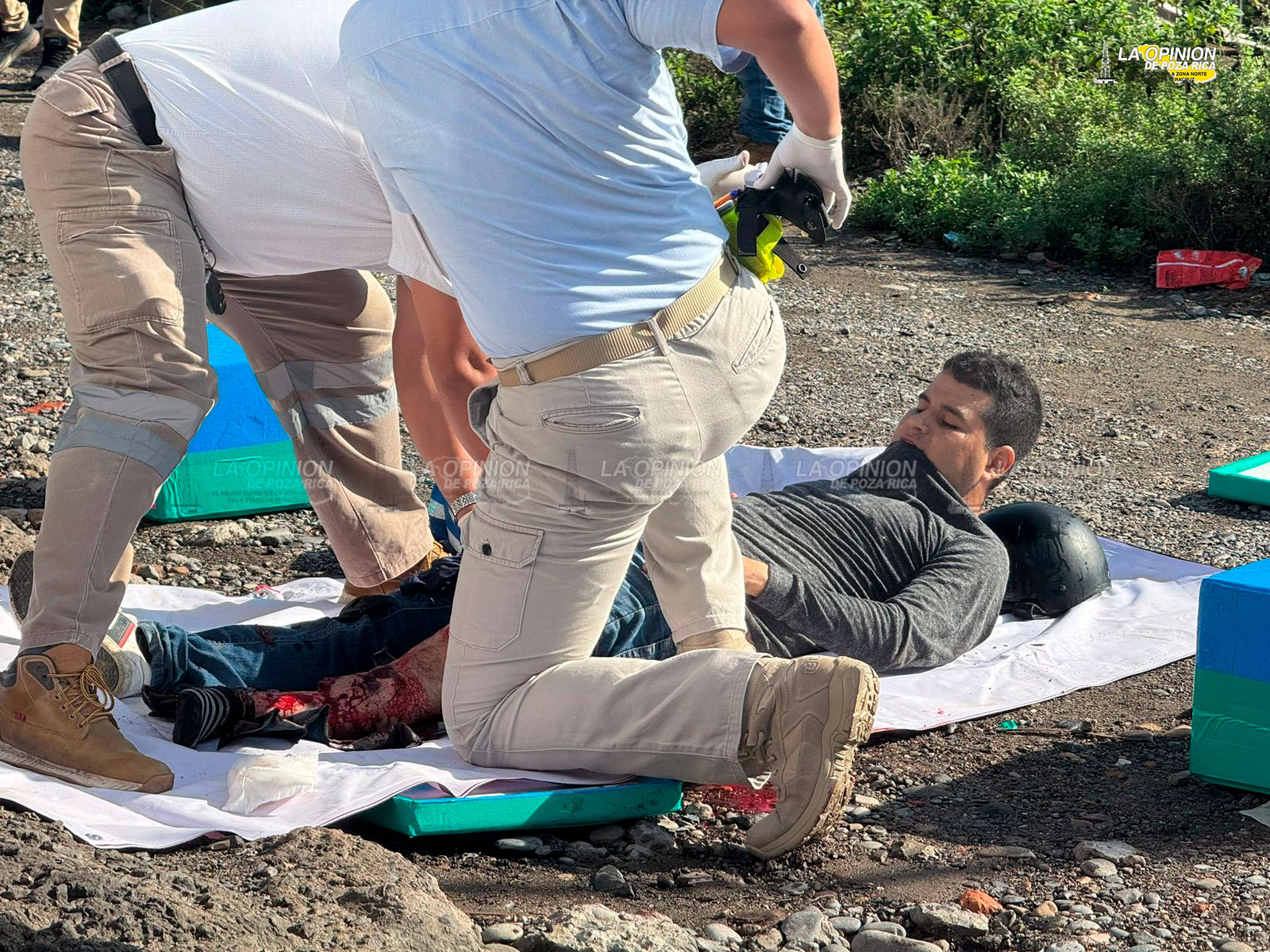 Motociclista resulta lesionado en tremendo choque en Tihuatlán