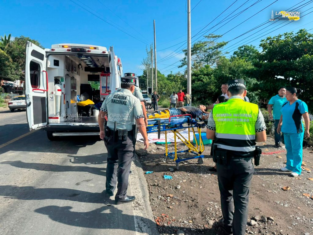 Motociclista resulta lesionado en tremendo choque en Tihuatlán