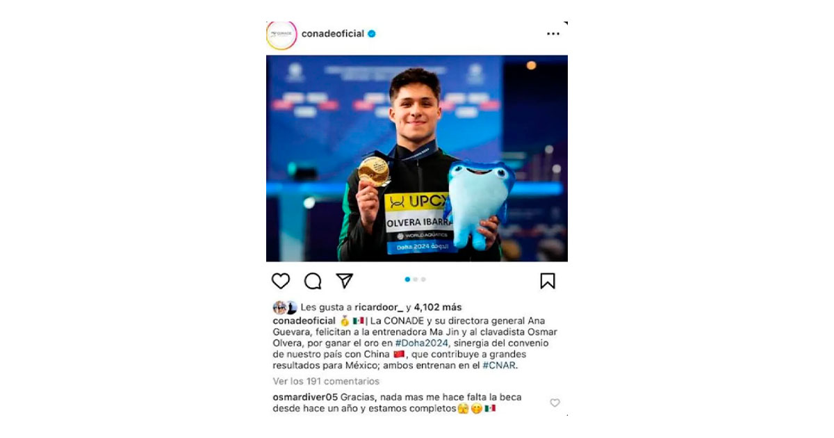 ¡CONADE no les da beca, pero sí felicitaciones en sus redes!