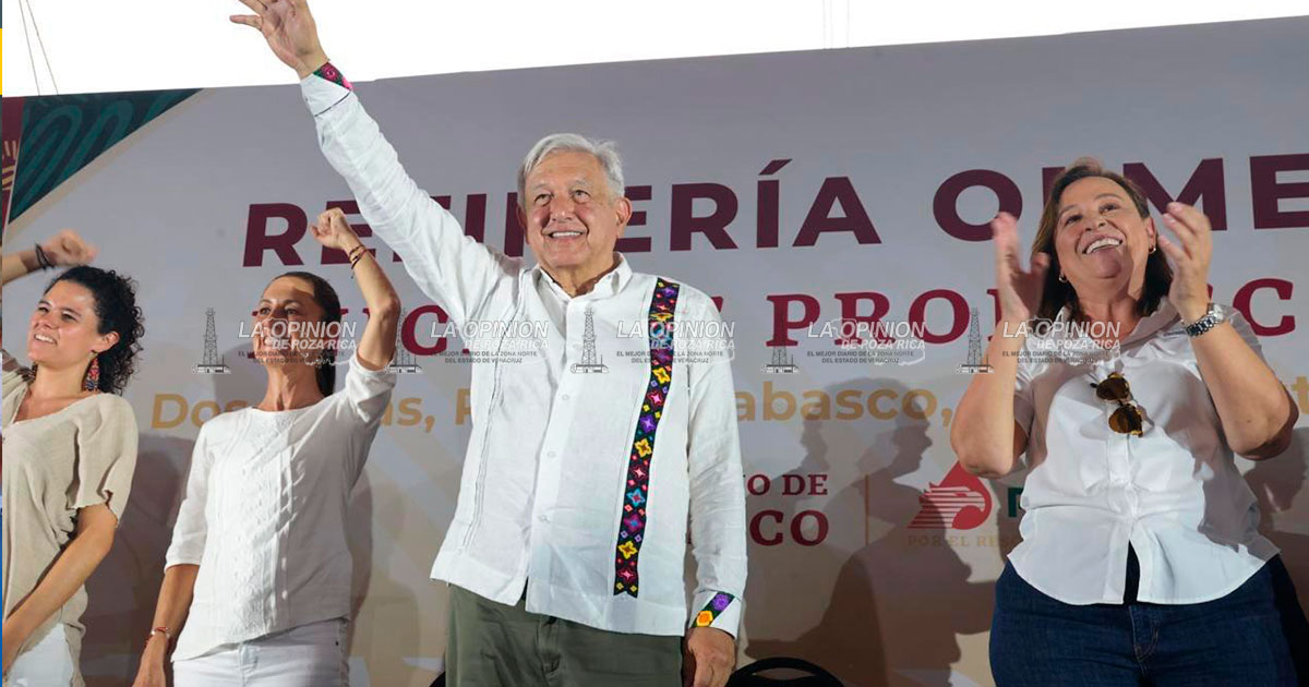 Rocío Nahle presente en refinería "Olmeca" en Dos Bocas