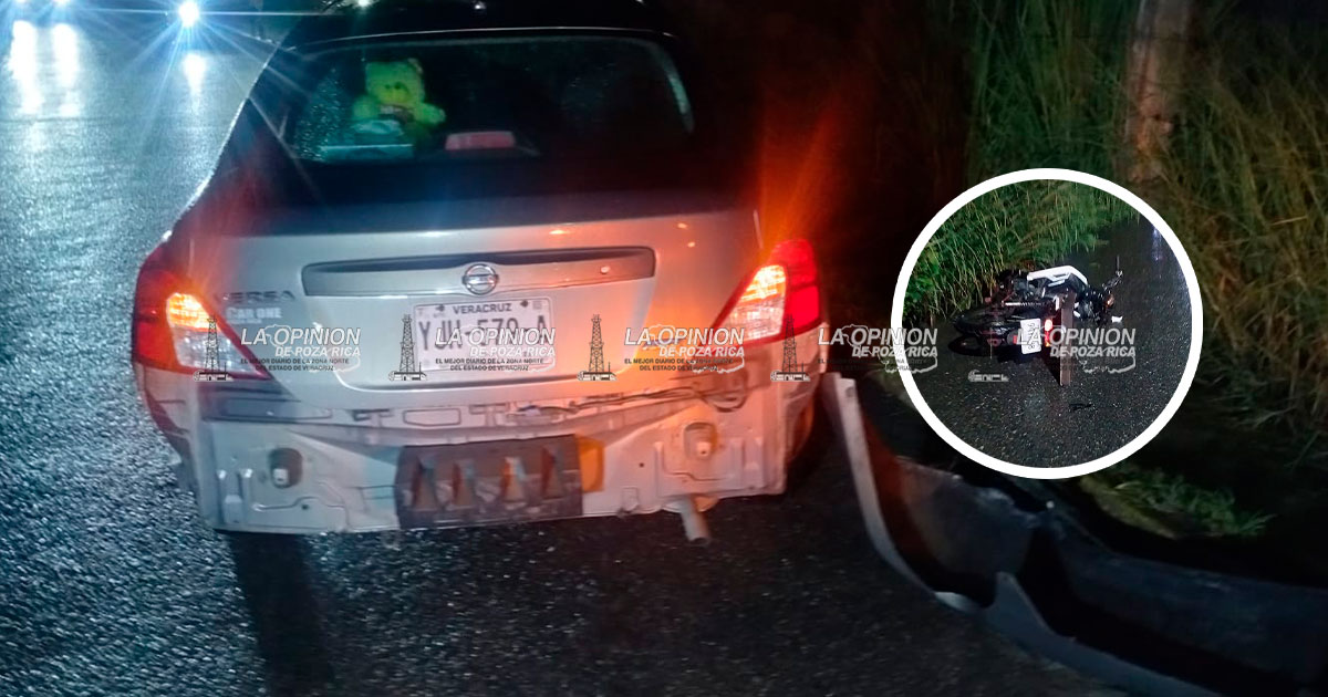Derrapó contra un vehículo sobre el circuito Nezahualcóyotl
