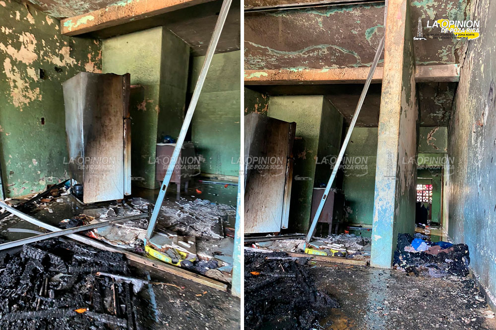 Incendió su vivienda, frente a la Plaza Cívica