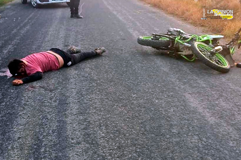 Moto contra bicicleta; un muerto y un herido