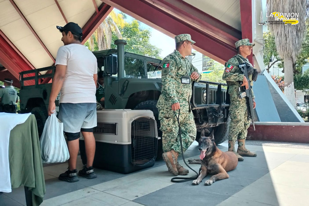 Exhibición de equipos y unidades realizan Sedena y GN