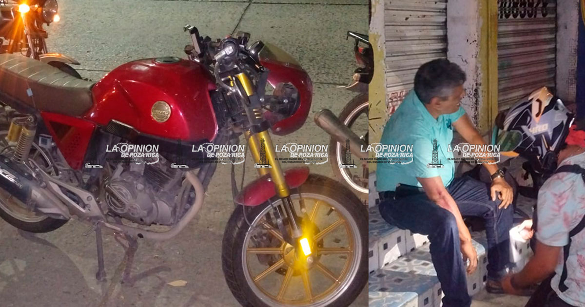 Derrapó su caballo de acero, motociclista fracturado