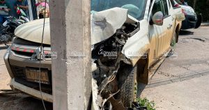 Brutal choque en el crucero de la Camacho