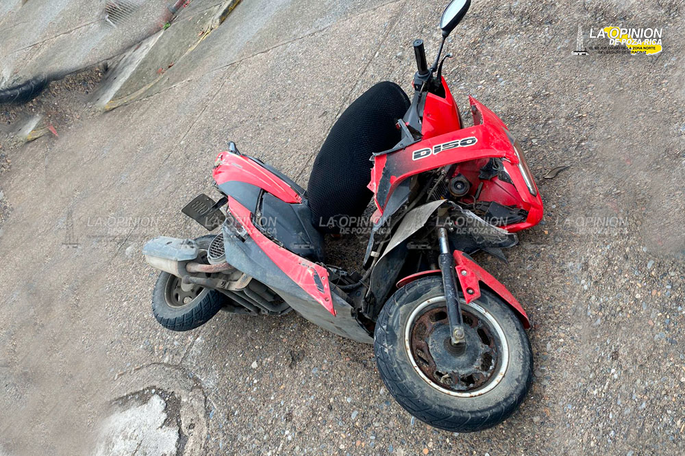 Motociclista lesionada en accidente