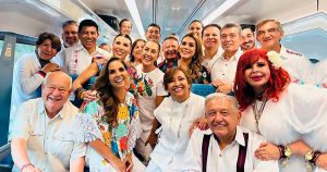 Nahle, AMLO y Sheinbaum recorren Tren Maya