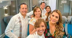 Nahle, AMLO y Sheinbaum recorren Tren Maya