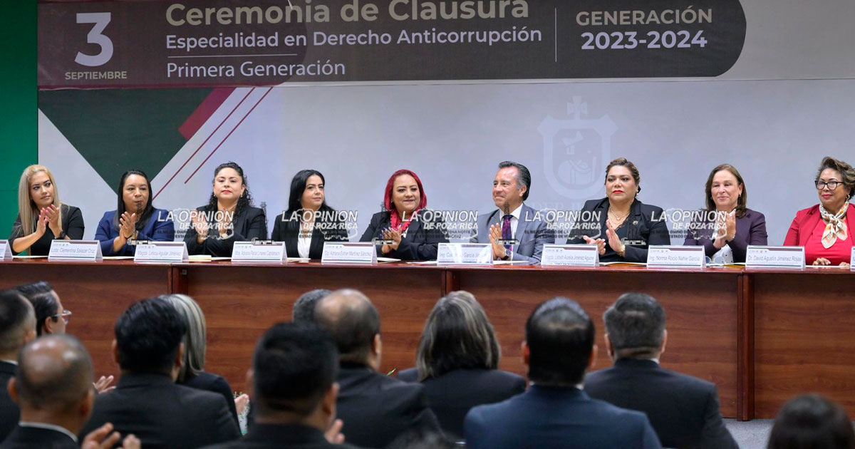 Asiste Nahle a Clausura de Primera Especialidad en Derecho Anticorrupción