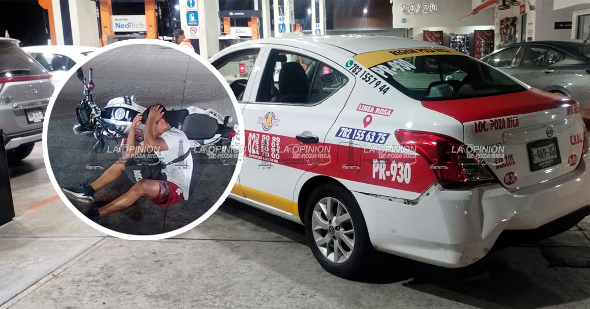 Taxista hace volar a motociclista
