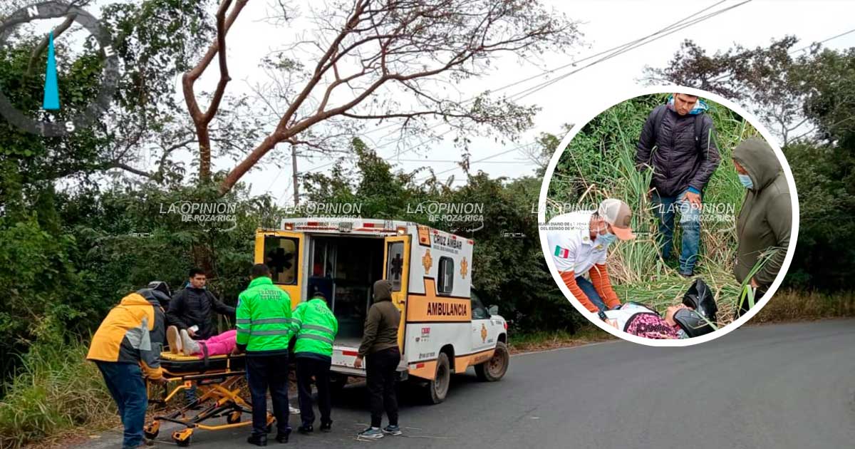 Pareja lesionada al derrapar en su moto Pareja lesionada al derrapar en su moto