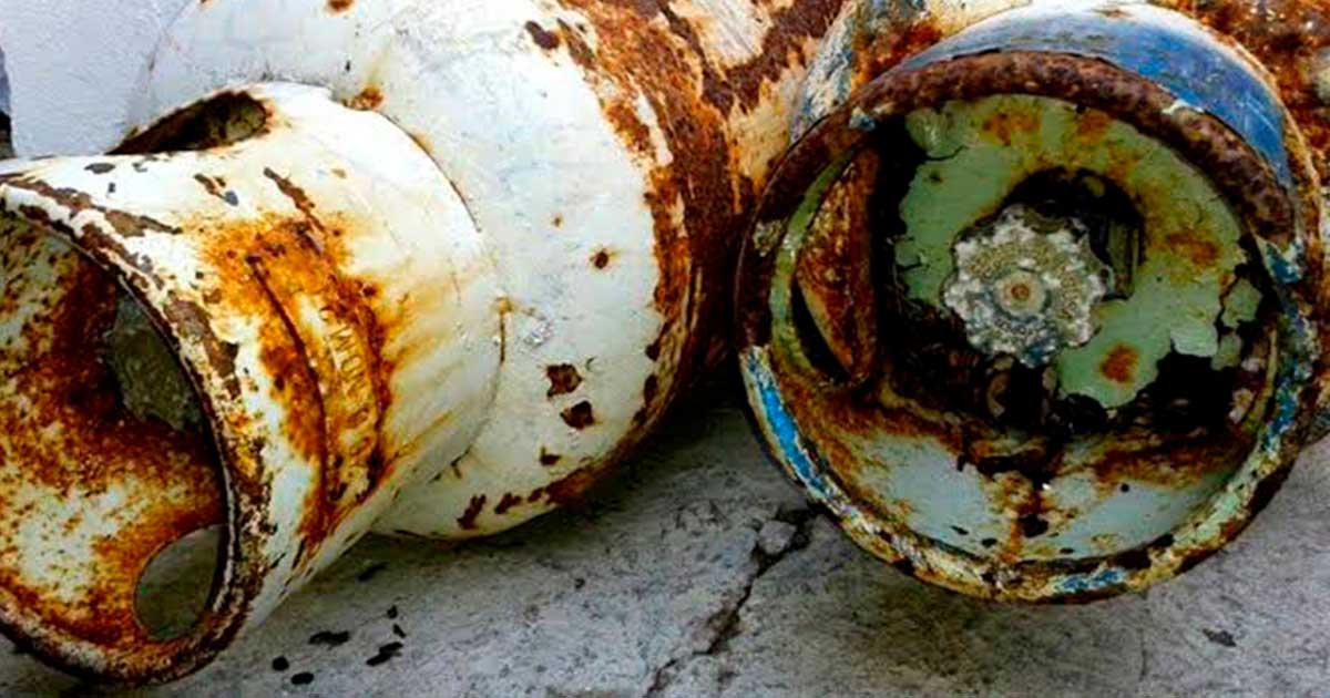 Cilindros en mal estado representan un riesgo latente Cilindros en mal estado representan un riesgo latente