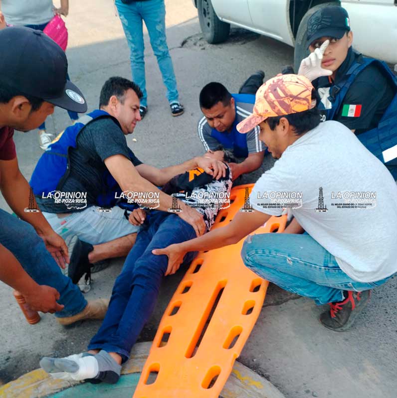 Joven motociclista lesionado en fuerte accidente vial
