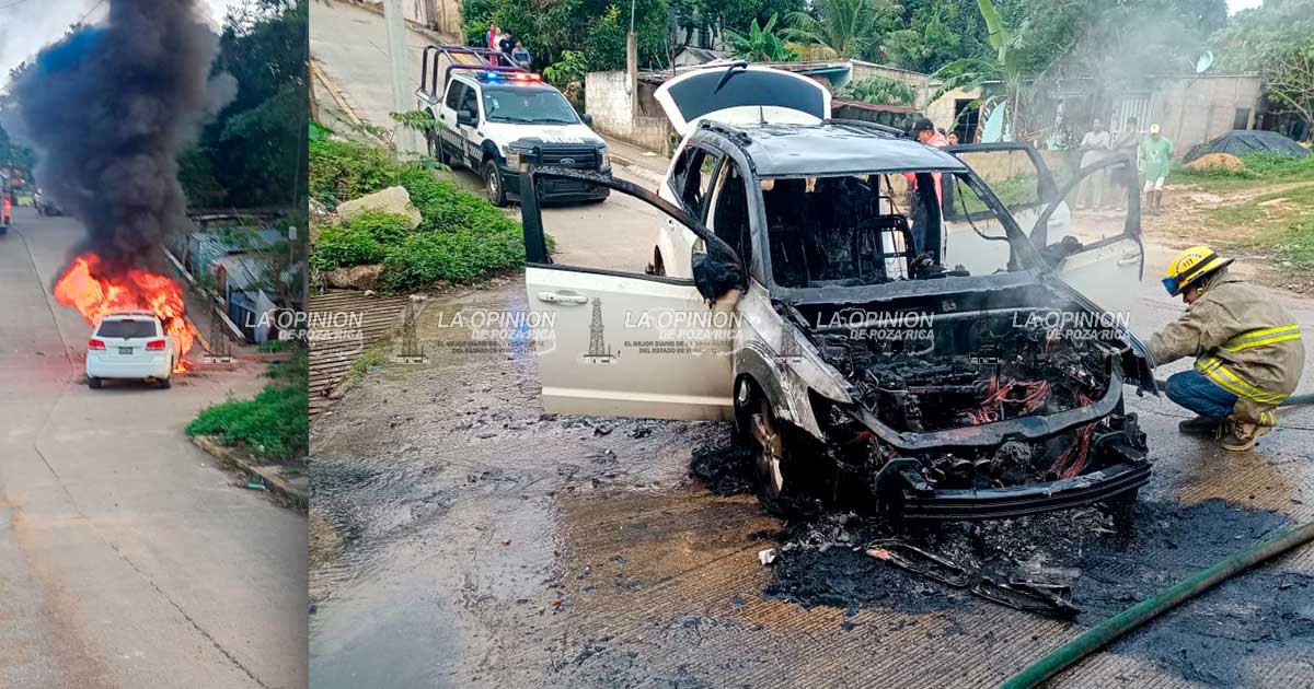 Incendio consume camioneta Journey