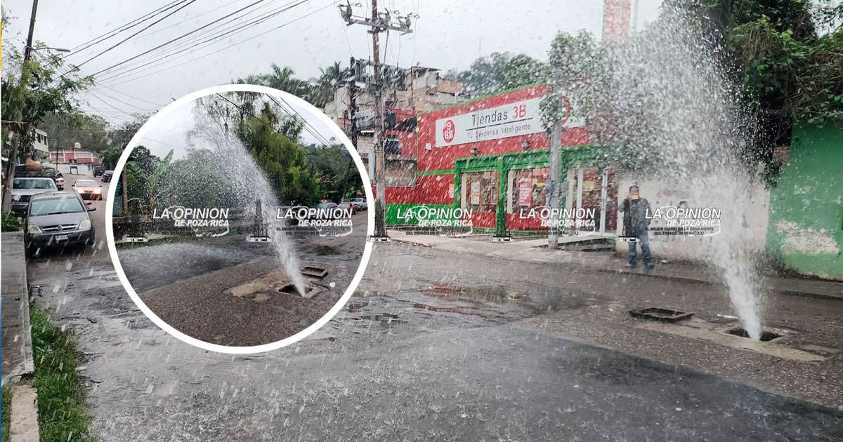 Enorme fuga de agua en la Francisco Villa