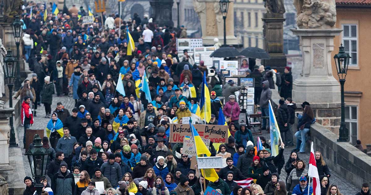Manifestaciones globales en apoyo a Ucrania
