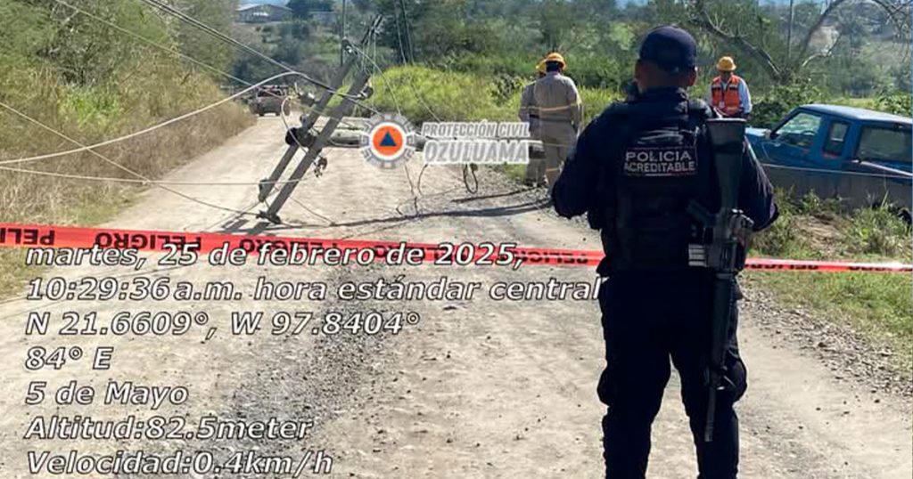 Accidente deja sin luz a habitantes de Ozuluama
