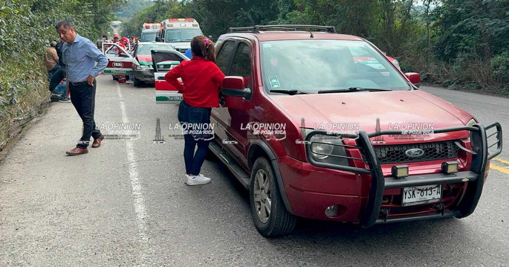 5 lesionados en la Álamo-Tihuatlán tras carambola