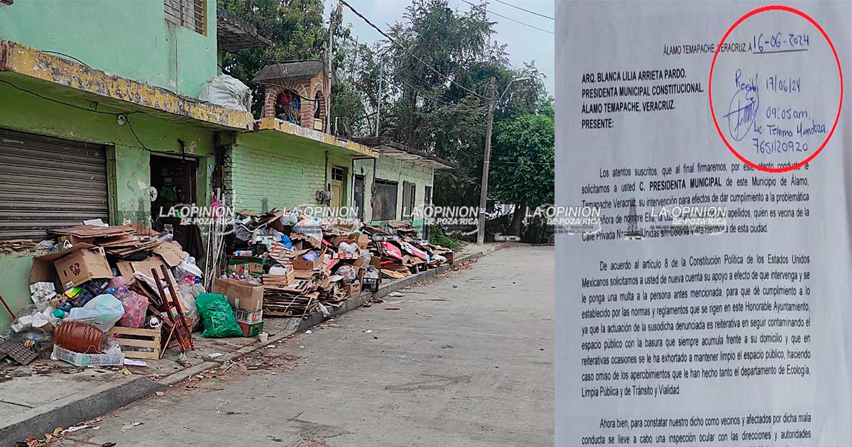 Protestan vecinos por foco de contaminación