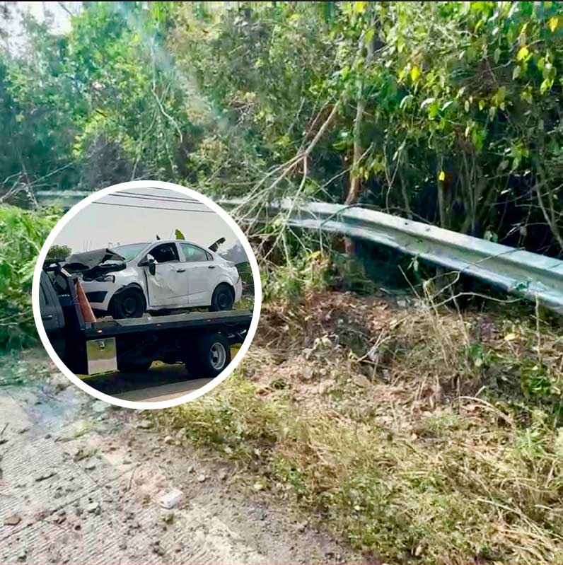 ¡Evitó atropellar a un perro y terminó chocando contra la valla!