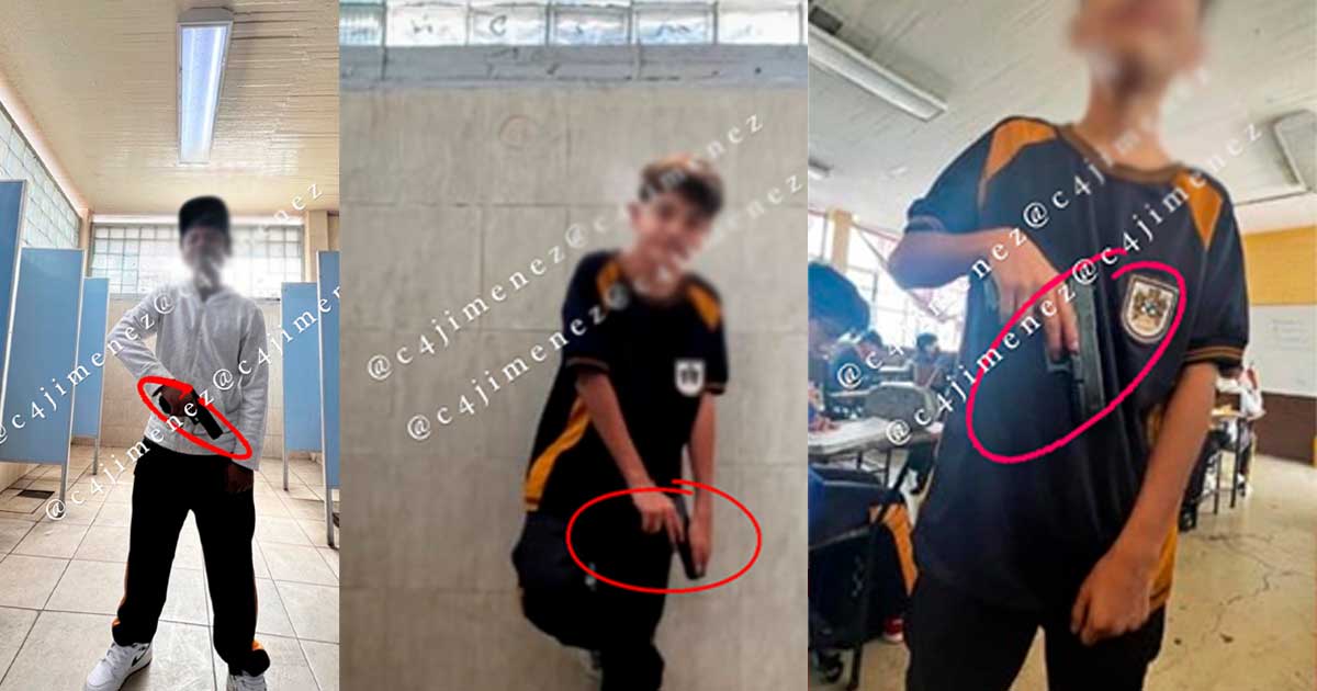 Orgullosos los chamacos armados en la Secu: nuevas imágenes de alumnos con pistolas en la Secundaria 88 Orgullosos los chamacos armados en la Secu: nuevas imágenes de alumnos con pistolas en la Secundaria 88