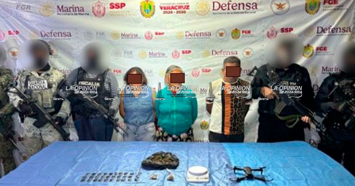 Caen tres con droga y dron durante cateo Caen tres con droga y dron durante cateo