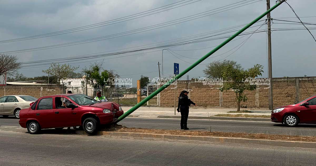 ¡Abuelito pierde el control y se sube al camellón!