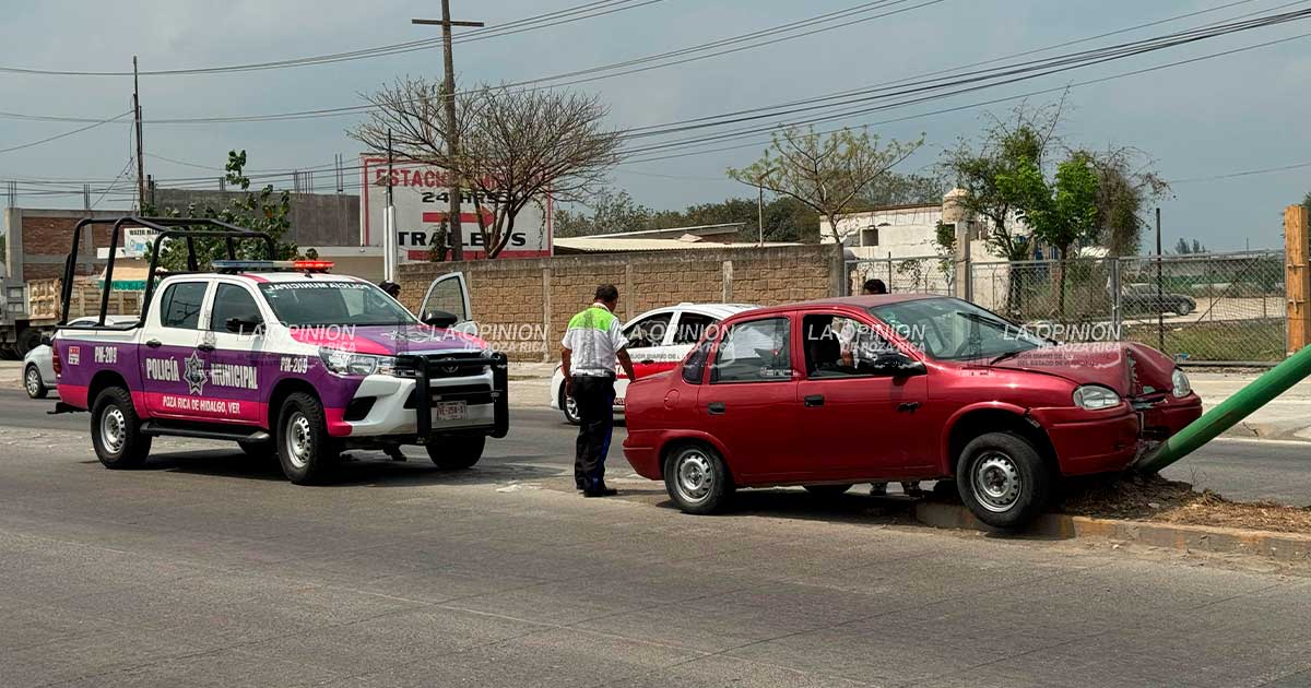 ¡Abuelito pierde el control y se sube al camellón!