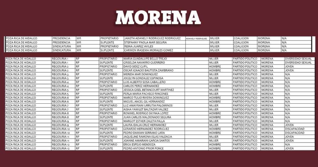 ¿QUIÉNES VAN EN LAS PLANILLAS? morena