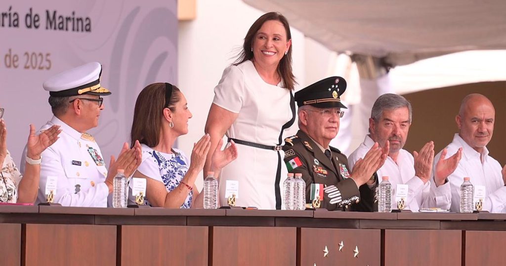 Rocío Nahle acompaña a la presidenta Claudia Sheinbaum en el 111 aniversario de la Gesta Heroica de 1914