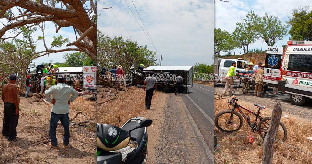 PC rescata a conductor prensado tras volcadura en carretera federal 180