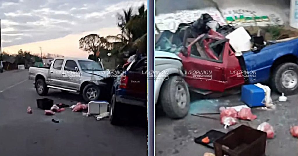 Brutal choque; 3 heridos, cuantiosos daños materiales