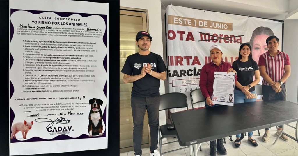 Mirta firma compromiso por los derechos animales