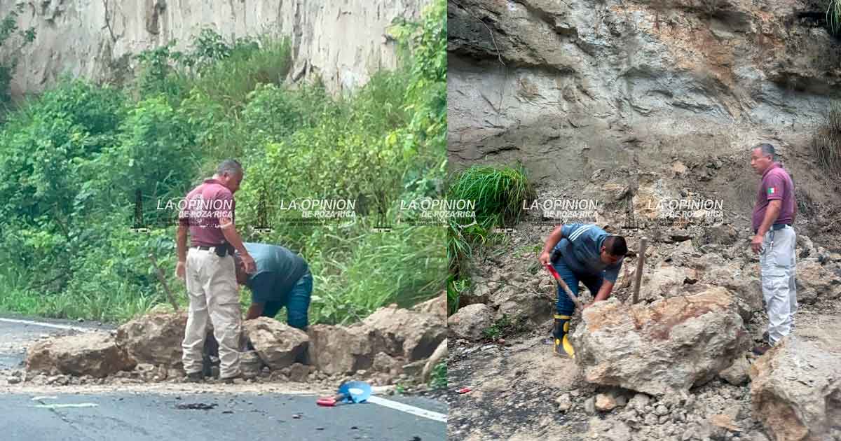 Lluvias provocan derrumbe en la carretera Lluvias provocan derrumbe en la carretera