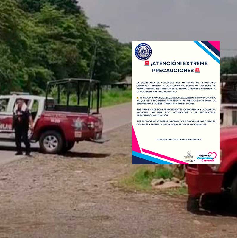 Cierre carretera federal México Tuxpan , por derrame de hidrocarburo Cierre carretera federal México Tuxpan , por derrame de hidrocarburo