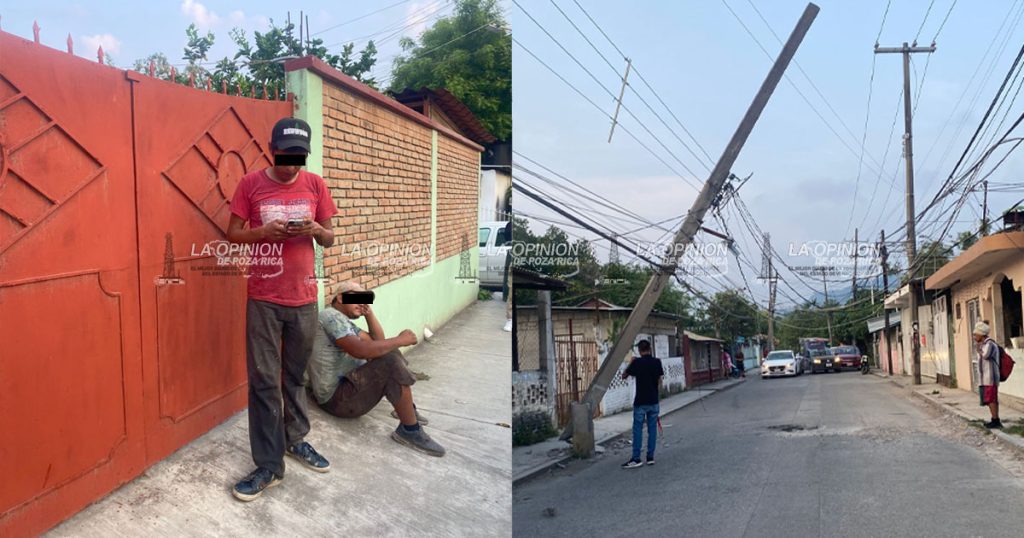 Pipa tumba poste de distribución de energía eléctrica en la MAC