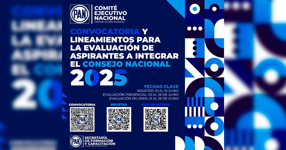 Abren convocatoria para integrar el Consejo Nacional del PAN 2025–2028