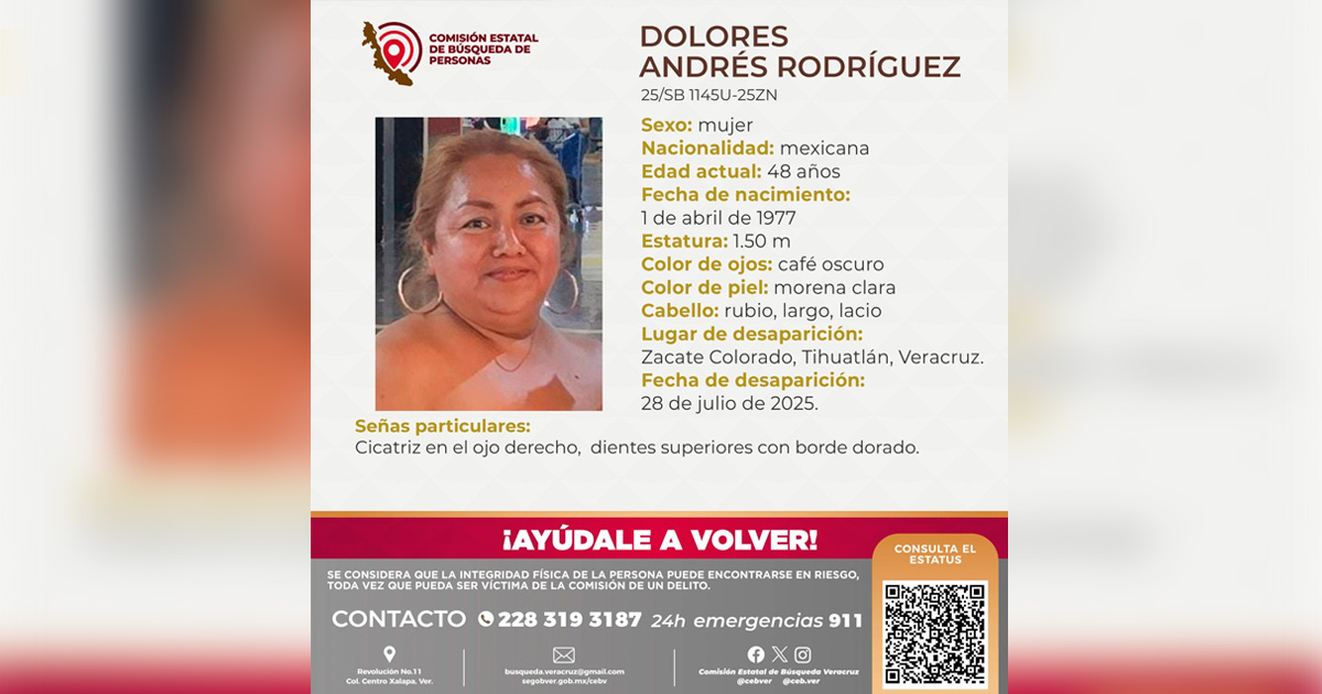 Reportan desaparecida a mujer en Zacate Colorado Reportan desaparecida a mujer en Zacate Colorado