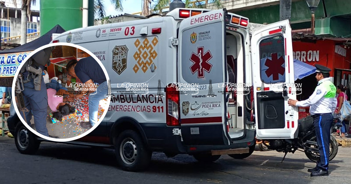 Mujer cayó al suelo inconsciente Mujer cayó al suelo inconsciente
