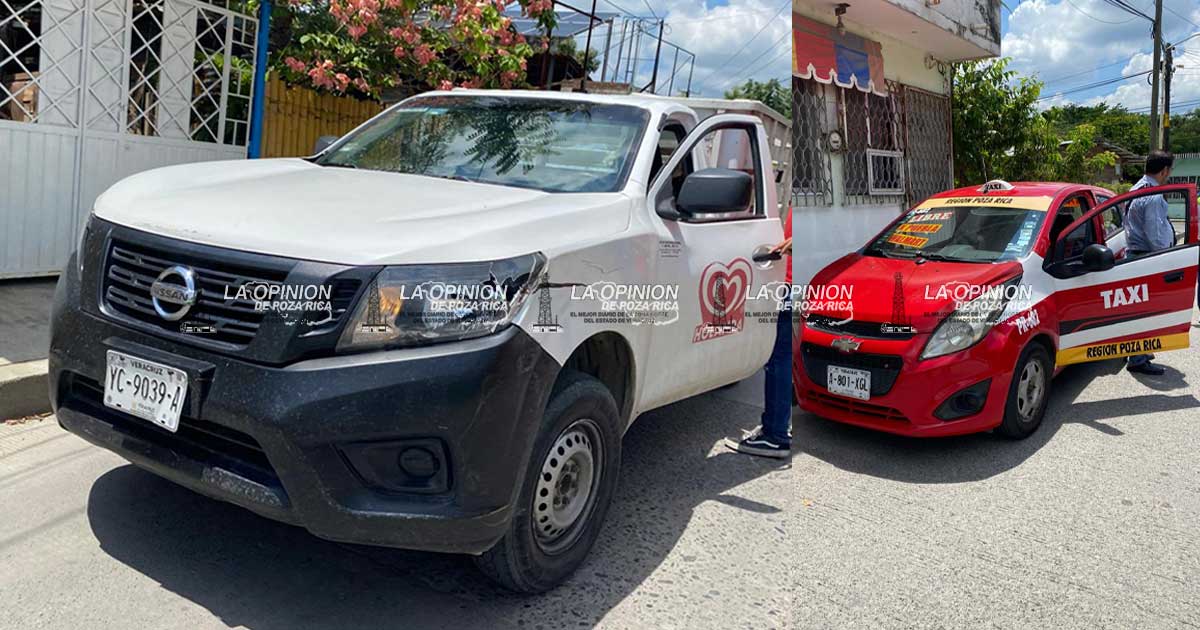 ¡Chocan taxi y camioneta! ¡Chocan taxi y camioneta!