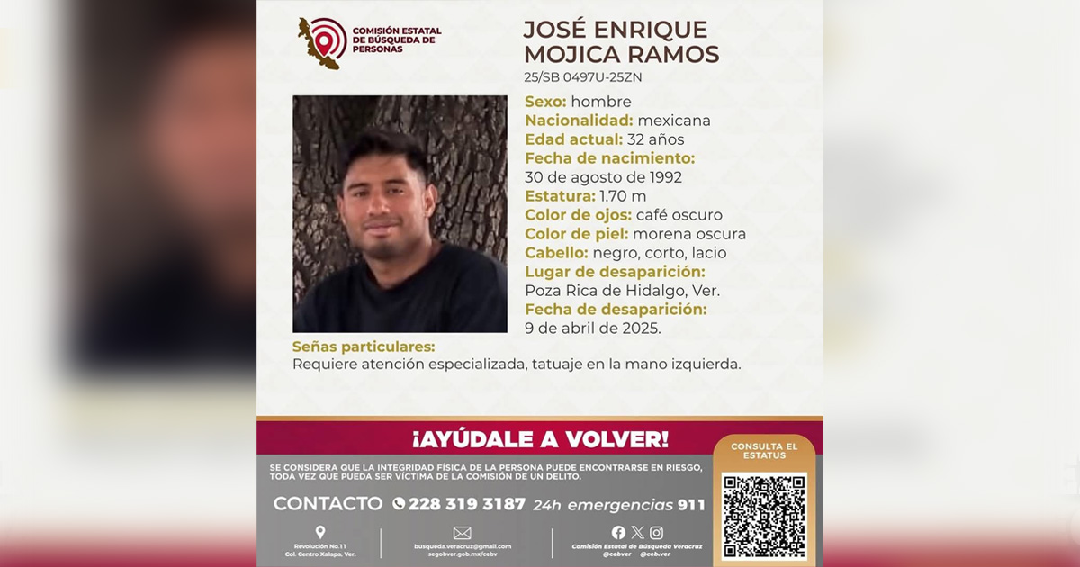 Localizan a hombre con ficha de búsqueda en Tihuatlán Localizan a hombre con ficha de búsqueda en Tihuatlán