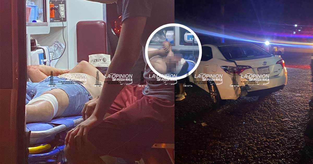 Casi se mata motociclista en la Roquita Casi se mata motociclista en la Roquita