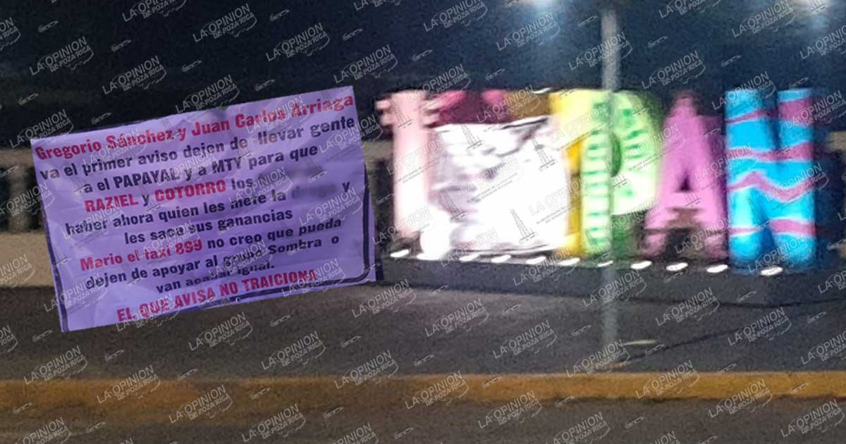 Aparece narcomensaje en las letras monumentales de Tuxpan Aparece narcomensaje en las letras monumentales de Tuxpan