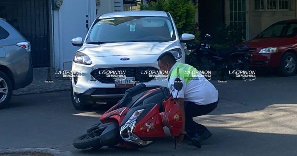 Motoneta es derribada en la Tajín Motoneta es derribada en la Tajín