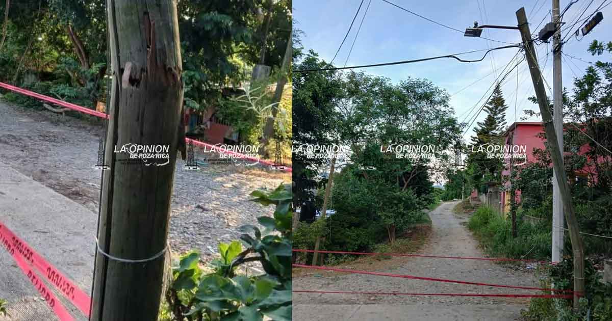 Poste a punto de caer y luminaria no sirve en la Agustín Lara Poste a punto de caer y luminaria no sirve en la Agustín Lara