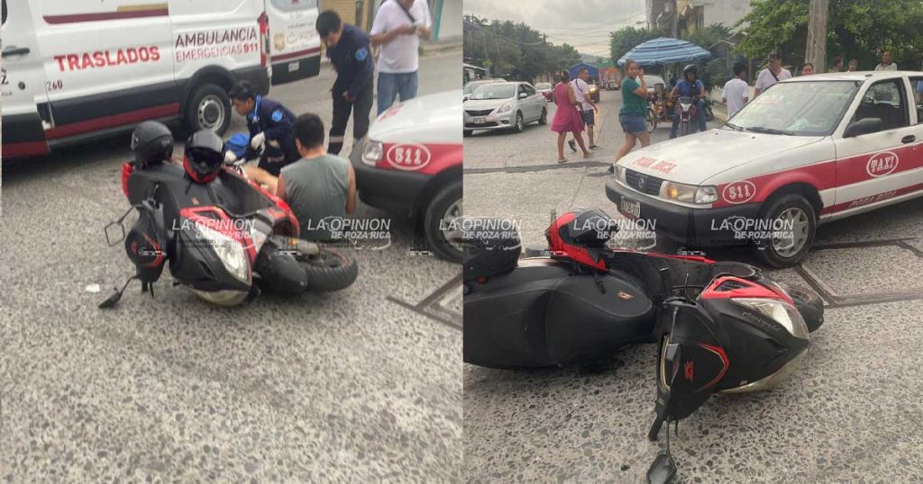 Taxista manda a hospital a motociclistas Taxista manda a hospital a motociclistas