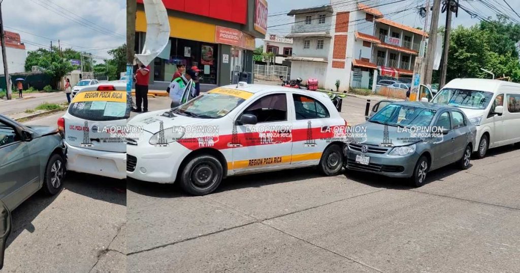 ¡Frenó uno… y chocaron tres!